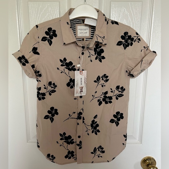 Denim & Flower Boys Floral Tropical Short Sleeve Dress Shirt🏝️☀️⛱️ - Picture 2 of 14